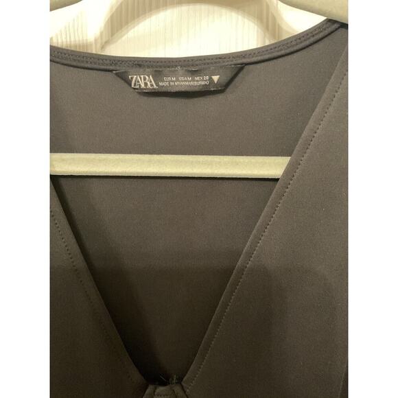 Zara Black BodyCon Flare Sleeve Mini Dress, M - Picture 4 of 6